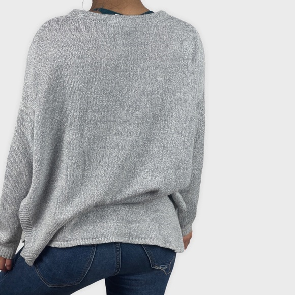 Divided Texture-Knit Stitch Grey Tunic Sweater by H&M - Picture 8 of 8